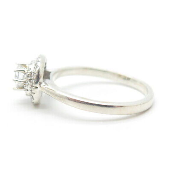 925 Sterling Silver Round-Cut C Z Ring Size 7.5 - Picture 6 of 8